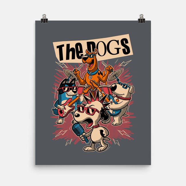 Cartoon Dog Band-None-Matte-Poster-Studio Mootant