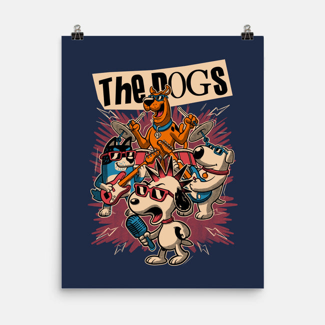 Cartoon Dog Band-None-Matte-Poster-Studio Mootant