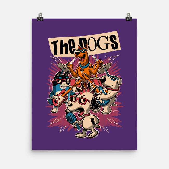 Cartoon Dog Band-None-Matte-Poster-Studio Mootant