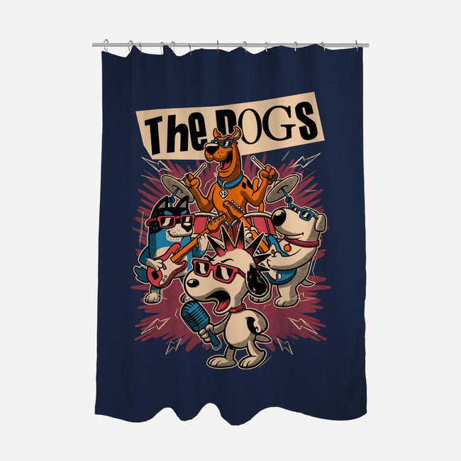 Cartoon Dog Band-None-Polyester-Shower Curtain-Studio Mootant