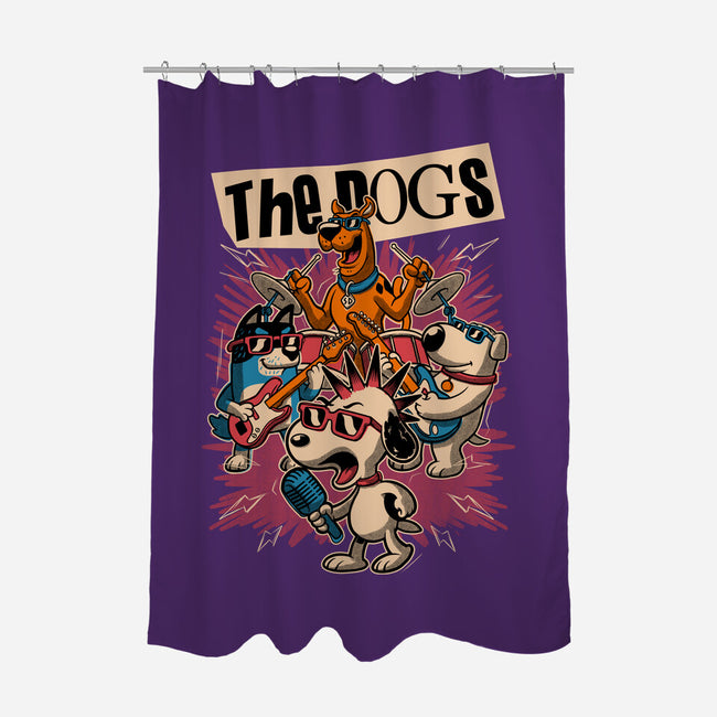 Cartoon Dog Band-None-Polyester-Shower Curtain-Studio Mootant