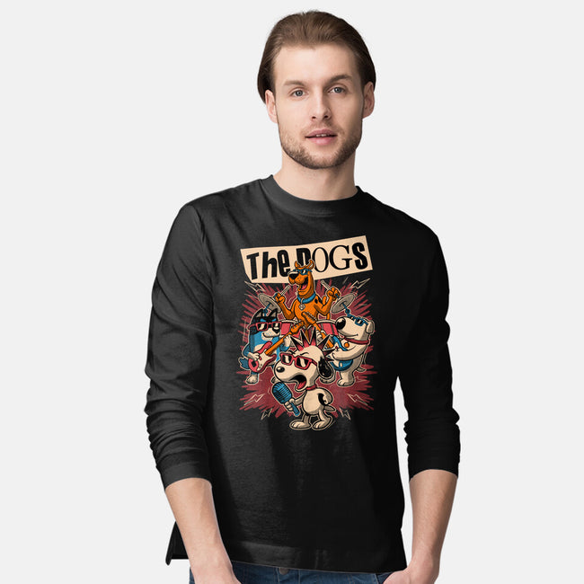Cartoon Dog Band-Mens-Long Sleeved-Tee-Studio Mootant