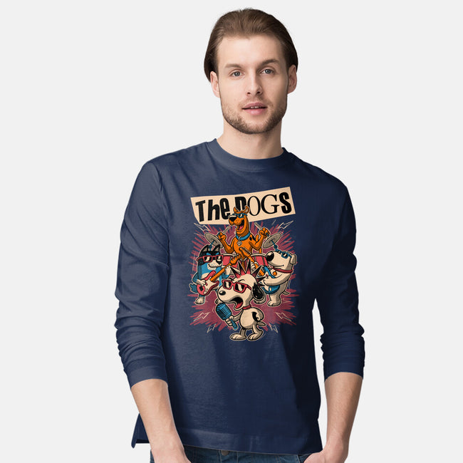 Cartoon Dog Band-Mens-Long Sleeved-Tee-Studio Mootant