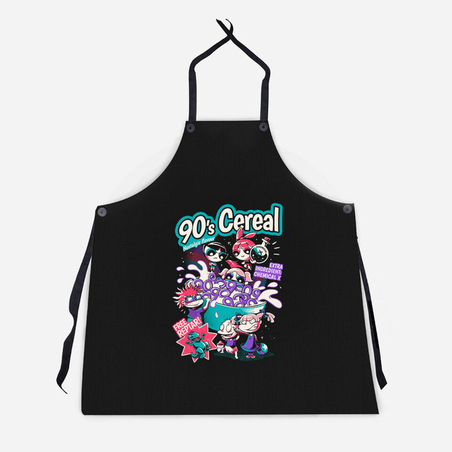 90s Cereal-Unisex-Kitchen-Apron-yumie