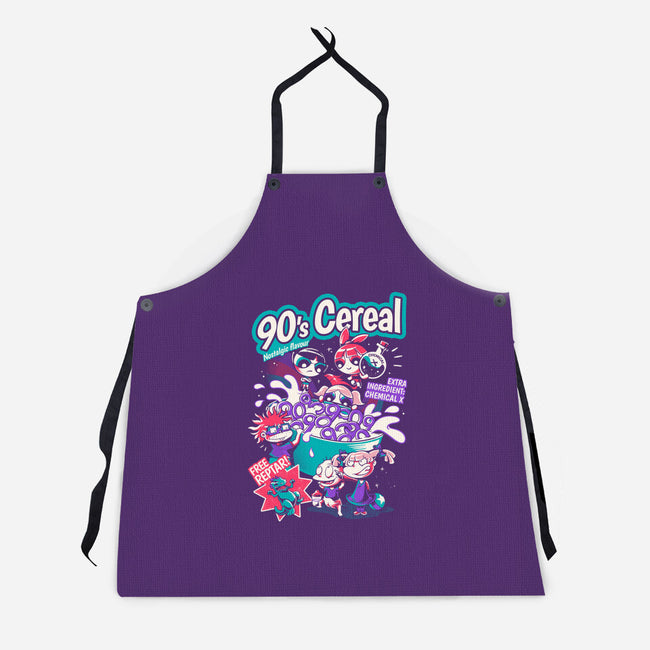 90s Cereal-Unisex-Kitchen-Apron-yumie
