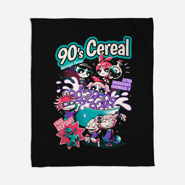 90s Cereal-None-Fleece-Blanket-yumie