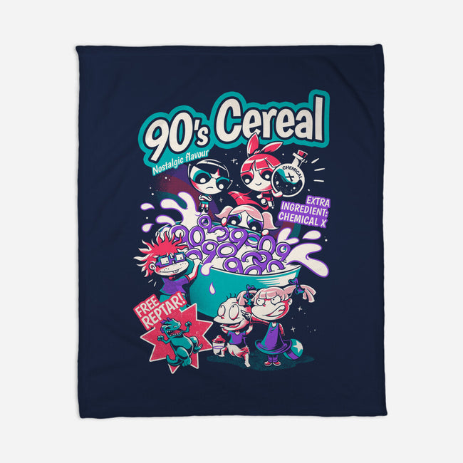 90s Cereal-None-Fleece-Blanket-yumie