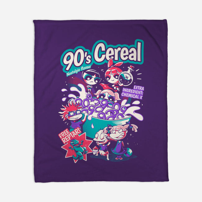 90s Cereal-None-Fleece-Blanket-yumie