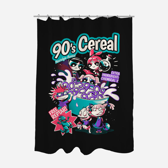90s Cereal-None-Polyester-Shower Curtain-yumie