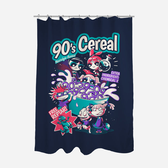 90s Cereal-None-Polyester-Shower Curtain-yumie