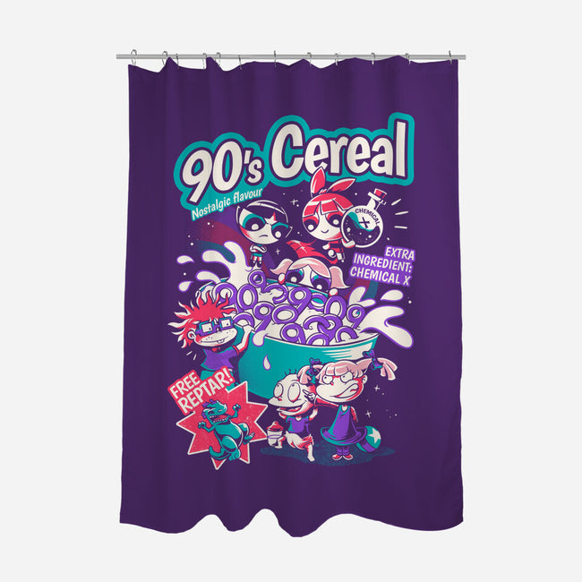 90s Cereal-None-Polyester-Shower Curtain-yumie