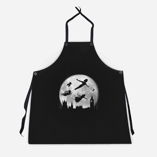 Full Moon Over London-Unisex-Kitchen-Apron-DrMonekers