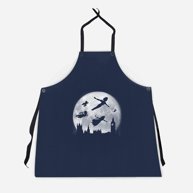 Full Moon Over London-Unisex-Kitchen-Apron-DrMonekers