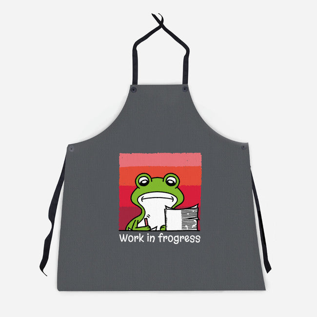 Work In Frogress-Unisex-Kitchen-Apron-imisko