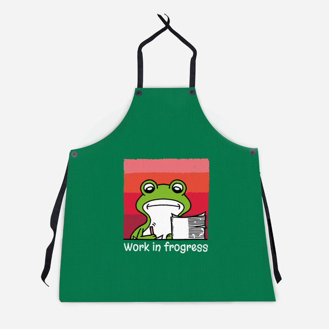 Work In Frogress-Unisex-Kitchen-Apron-imisko