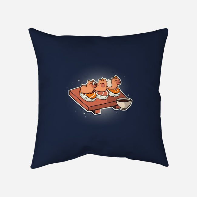 Capybara Sushi-None-Removable Cover w Insert-Throw Pillow-Freecheese
