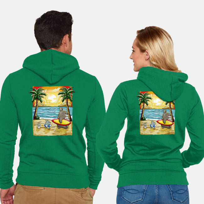 Summer With My Neighbor-Unisex-Zip-Up-Sweatshirt-JamesQJO