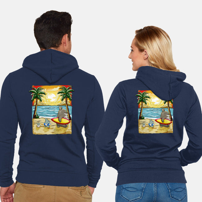 Summer With My Neighbor-Unisex-Zip-Up-Sweatshirt-JamesQJO