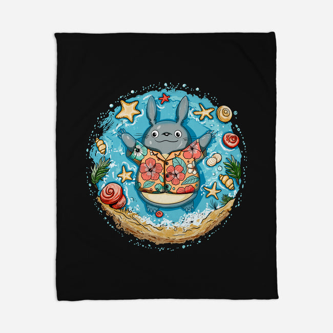 Aloha Totoro-None-Fleece-Blanket-JamesQJO