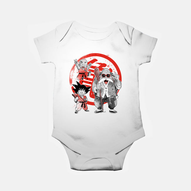 Kame School Sumi-e-Baby-Basic-Onesie-DrMonekers