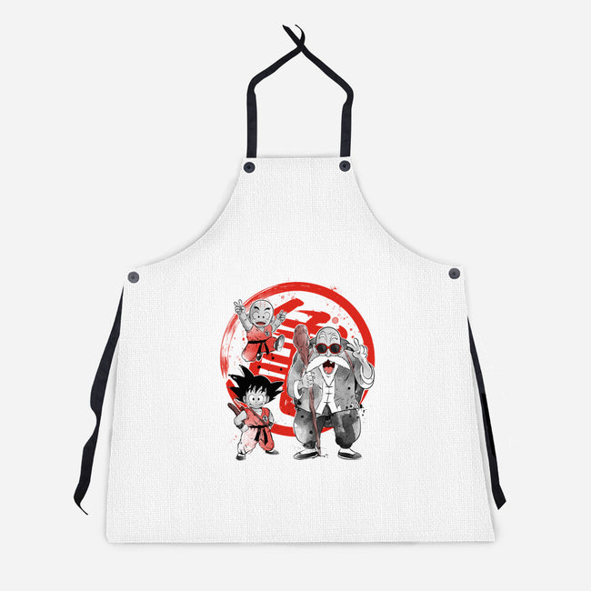 Kame School Sumi-e-Unisex-Kitchen-Apron-DrMonekers