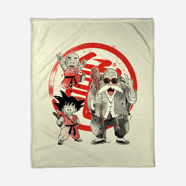 Kame School Sumi-e-None-Fleece-Blanket-DrMonekers