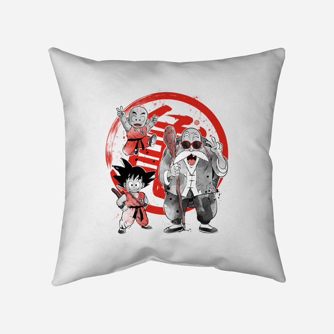 Kame School Sumi-e-None-Removable Cover w Insert-Throw Pillow-DrMonekers