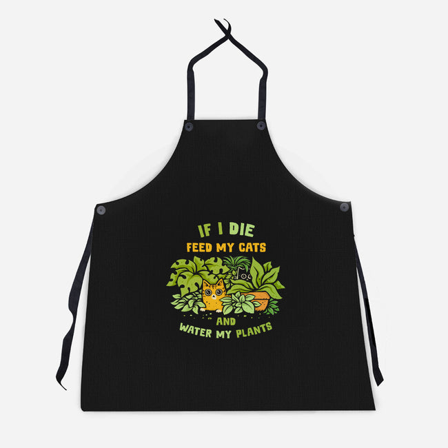 Feed My Cats And Water My Plants-Unisex-Kitchen-Apron-kg07