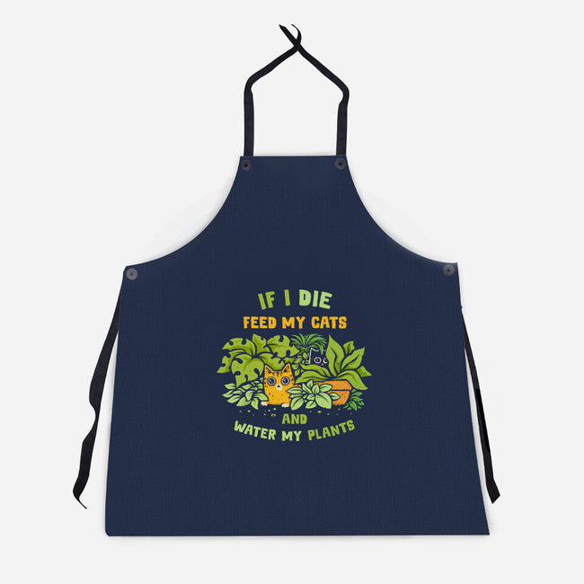 Feed My Cats And Water My Plants-Unisex-Kitchen-Apron-kg07