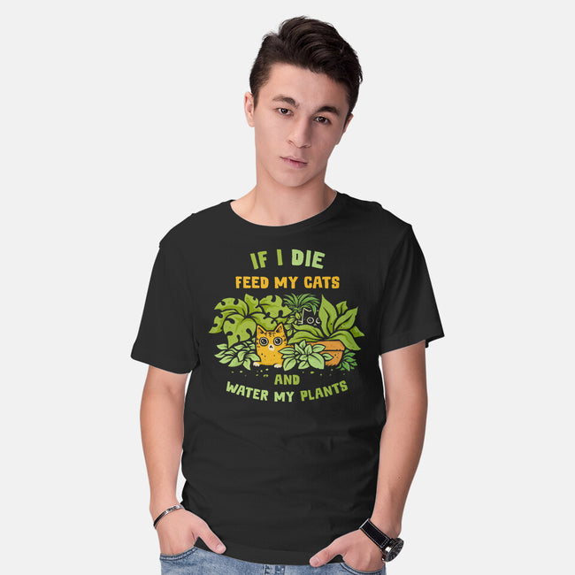 Feed My Cats And Water My Plants-Mens-Basic-Tee-kg07