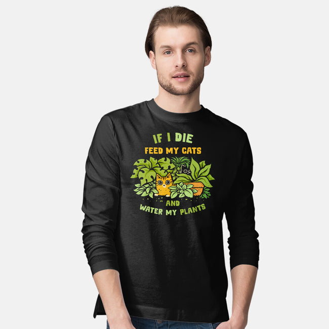 Feed My Cats And Water My Plants-Mens-Long Sleeved-Tee-kg07