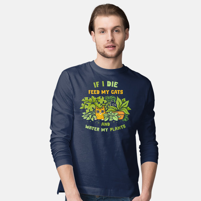 Feed My Cats And Water My Plants-Mens-Long Sleeved-Tee-kg07