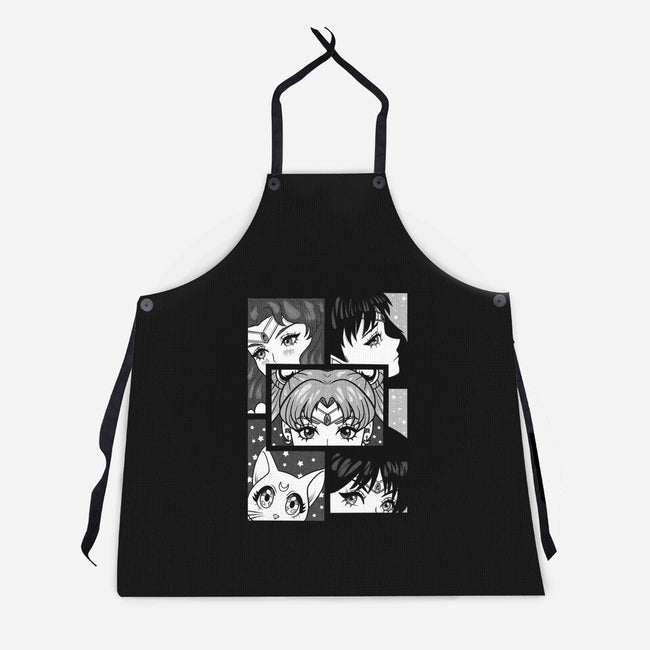 Moon And Planets-Unisex-Kitchen-Apron-yumie