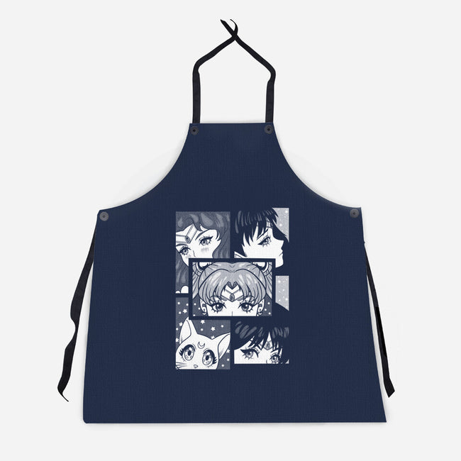 Moon And Planets-Unisex-Kitchen-Apron-yumie