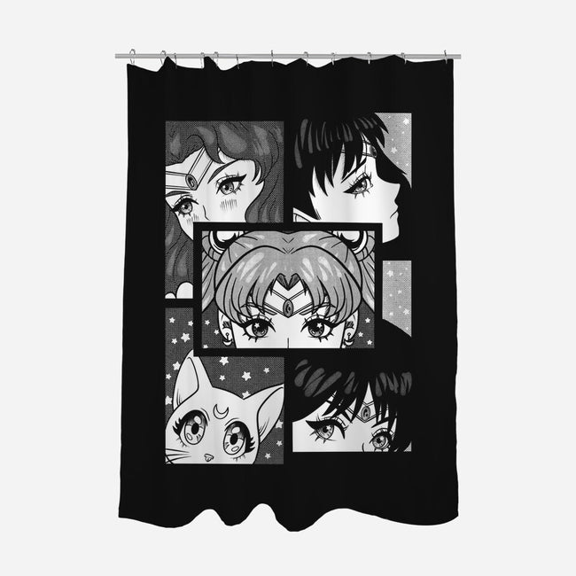 Moon And Planets-None-Polyester-Shower Curtain-yumie