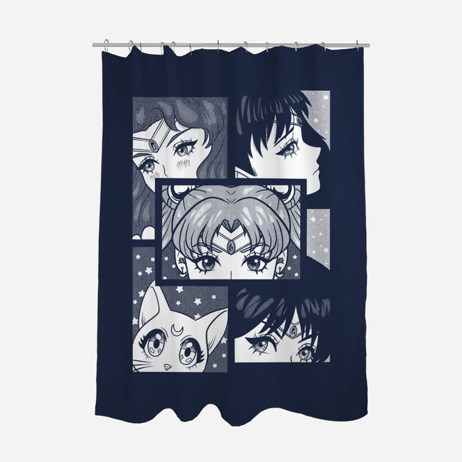 Moon And Planets-None-Polyester-Shower Curtain-yumie