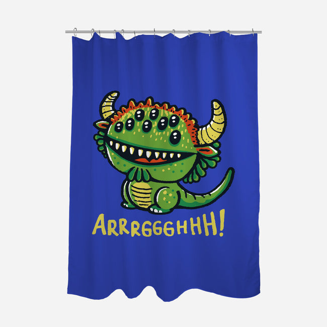 The Cute Black Beast Of Arrrggghhh-None-Polyester-Shower Curtain-Wenceslao A Romero