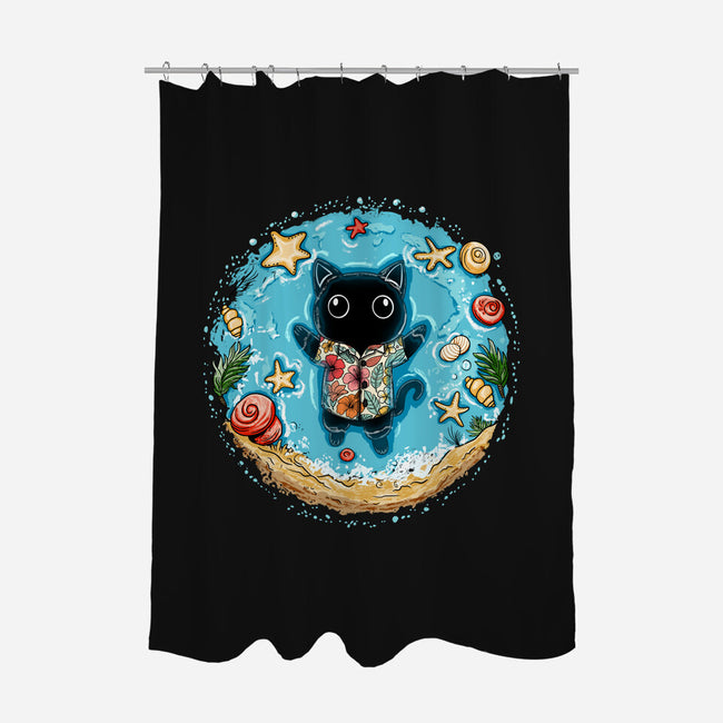 Meowloha-None-Polyester-Shower Curtain-JamesQJO