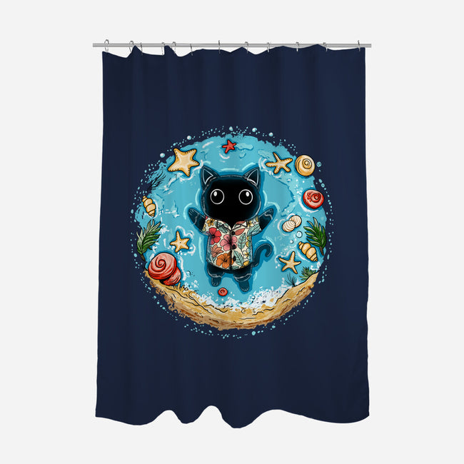 Meowloha-None-Polyester-Shower Curtain-JamesQJO