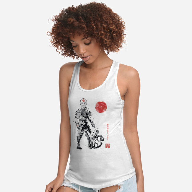 Air Bender Sumi-e-Womens-Racerback-Tank-Astrobot Invention