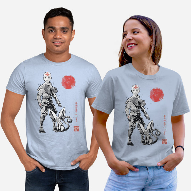 Air Bender Sumi-e-Unisex-Basic-Tee-Astrobot Invention