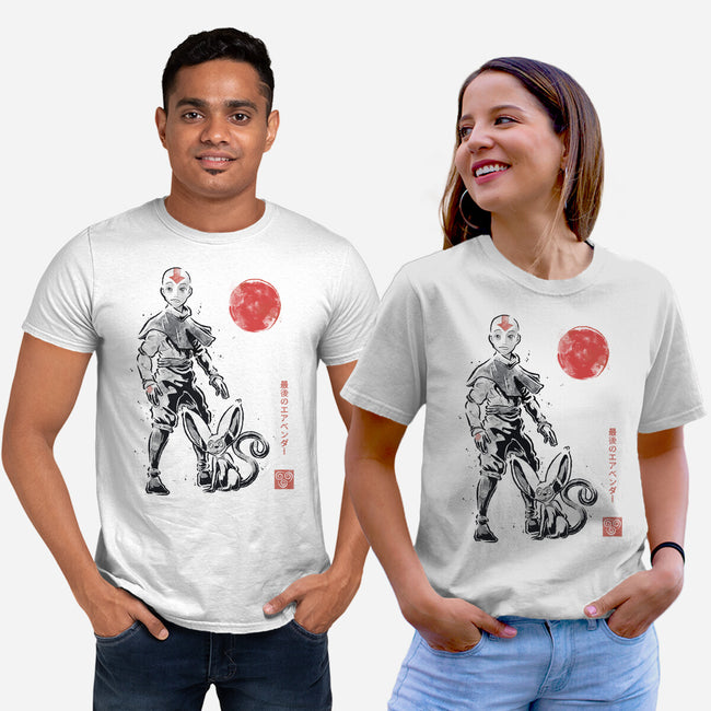 Air Bender Sumi-e-Unisex-Basic-Tee-Astrobot Invention