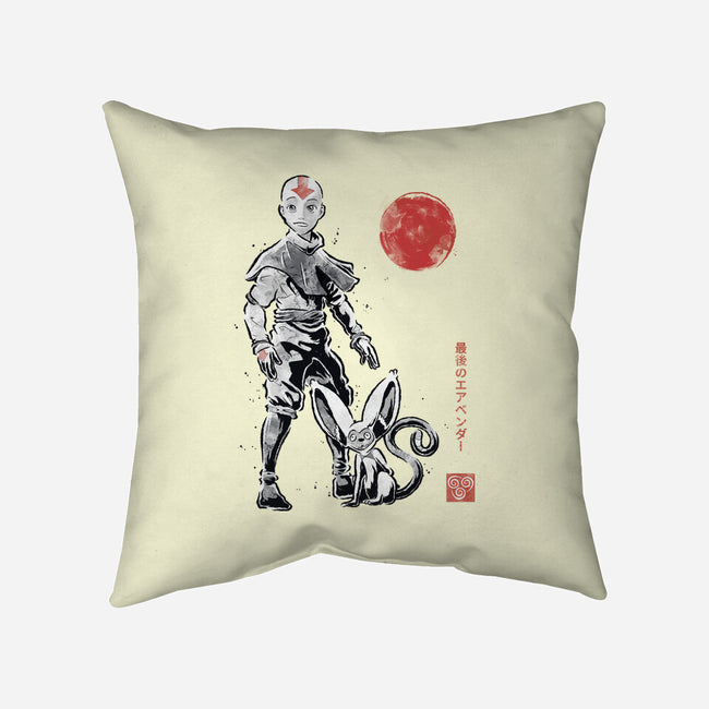 Air Bender Sumi-e-None-Removable Cover w Insert-Throw Pillow-Astrobot Invention