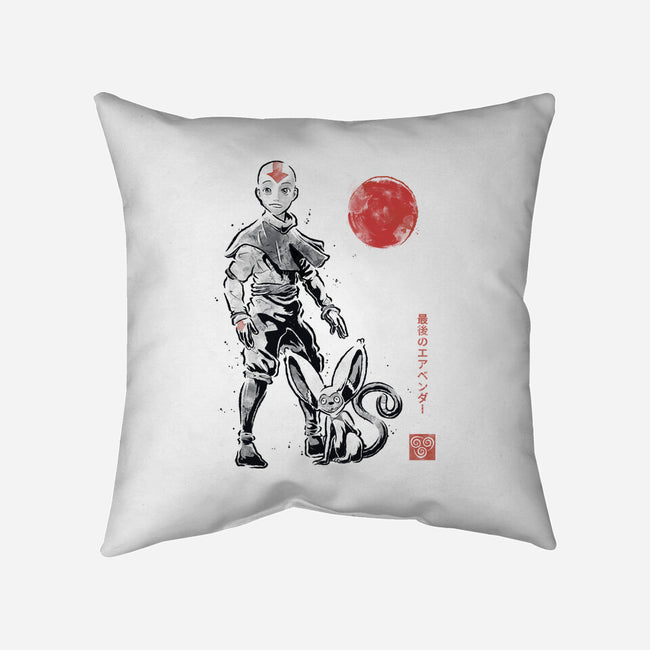 Air Bender Sumi-e-None-Removable Cover w Insert-Throw Pillow-Astrobot Invention