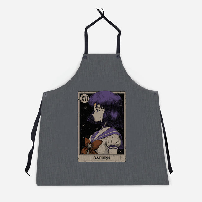 Saturn Tarot Card-Unisex-Kitchen-Apron-Hafaell
