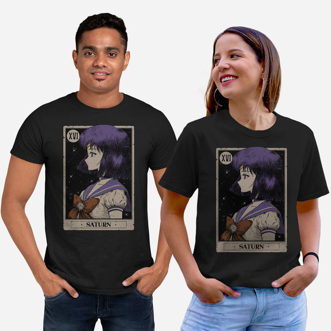 Saturn Tarot Card-Unisex-Basic-Tee-Hafaell