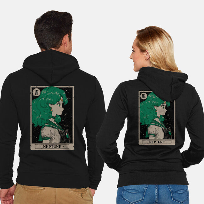 Neptune Tarot Card-Unisex-Zip-Up-Sweatshirt-Hafaell