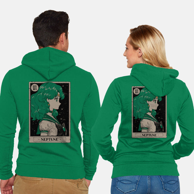 Neptune Tarot Card-Unisex-Zip-Up-Sweatshirt-Hafaell