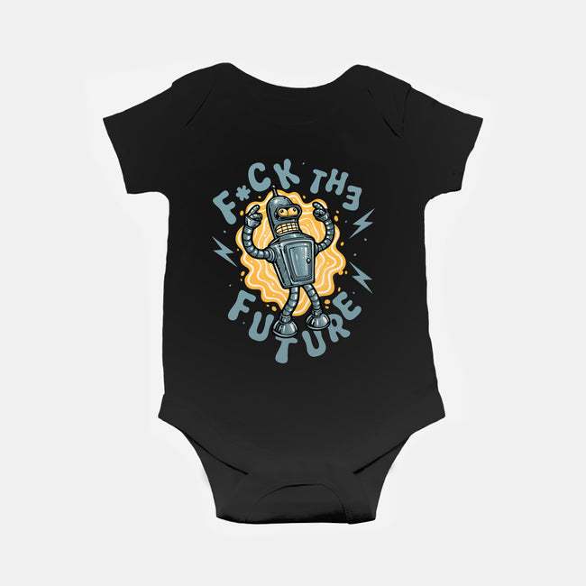 Fck The Future-Baby-Basic-Onesie-glitchygorilla