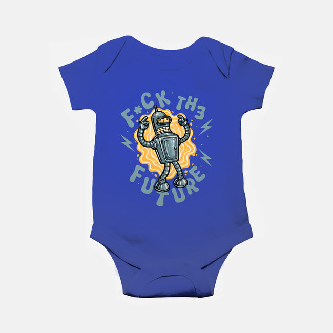 Fck The Future-Baby-Basic-Onesie-glitchygorilla